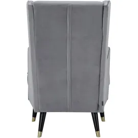 Home Affaire Ohrensessel HOME AFFAIRE "ZILLER, TV-Sessel, frei im Raum stellbar, in Cord und Samtvelours", grau (hellgrau), B:70cm H:105cm T:91cm, Holzgestell, Schaum-Polsterung, Holzbeine und pflegeleichter Bezug, Sessel, Ohrensessel, Holzfüsse mit dekorativen