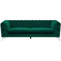 3-Sitzer Sofa Samtstoff smaragdgrün SOTRA