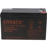 EFFEKTA BFL/BT 12-7 Batterie/Akku, 12V/7Ah VdS schwarz