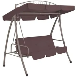 vidaXL Hollywoodschaukel kaffeebraun 3-Sitzer