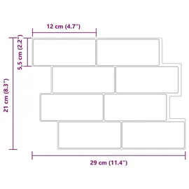 vidaXL U-Bahn-Fliese 10 pcs Dunkelgrün 29 x 21 cm Polyurethan und PET