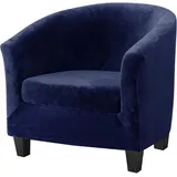 Stück Sesselbezüge, Verbessertes 2-in-1-design, Stretch-samt-sesselbezug Mit Kissenbezug, Rutschfeste Club-schalensessel-sofabezüge (marineblau, Samt)