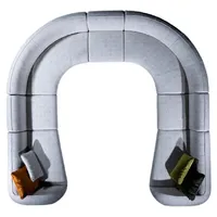 Xlmoebel Wohnlandschaft Graue Wohnzimmer-Couch in U-Form Polsterecke Polstermöbel Möbelstück, Hergestellt in Europa grau