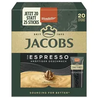 JACOBS Kaffee, Jacobs Espresso löslicher Kaffee 20 Sticks 1.8g pro Packung 36g