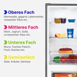 Bomann KG 322.1 Kühl-Gefrierkombination (175 l, 1430 mm hoch, Edelstahl)