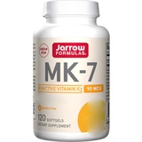 Jarrow Formulas MK-7, Vitamin K2, 90mcg, 120 Weichkapseln, Laborgeprüft, Glutenfrei, Sojafrei, Ohne Gentechnik, Vitamin K