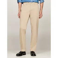 Chinohose »DENTON CHINO SATIN«, mit Gesäßtaschen mit Knopf, Logostickerei, Gr. 33 - Länge 32, Batique Khaki, , 55815029-33 Länge 32
