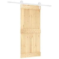 vidaXL Schiebetür mit Beschlag 90x210 cm Massivholz Kiefer