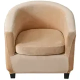 CHNSHOME Sesselüberwürfe Sesselschoner 2 Stück Sesselbezug Stretch Clubstuhlbezüge 1 Sitzer Sesselbezug Tullsta Barstuhlbezug cocktailsessel husse Beige B