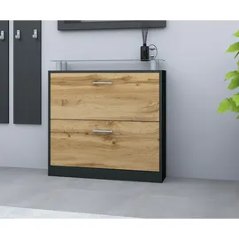 borchardt Möbel Finn 89 x 90 x 23 cm schwarz matt / schwarz