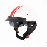 Retro Halbschale Helm Motorrad, Jet-Helm mit Visier, Harley Mopedhelm, Jethelm Für Damen Und Herren, für Cruiser Chopper Biker, ECE Zertifizierung