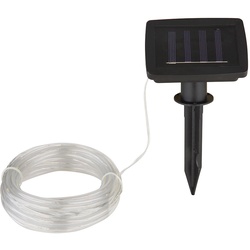 LED Lichterkette Solar Solarlichterkette mit Erdspieß mehrfarbig farbige LED Steckleuchte LED Garten, Kunststoff schwarz, Schalter, 50x LED, L 490 cm