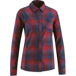 Hemdbluse GONSO "MACINI", Damen, Gr. 46, bunt (lilarot), 85% Polyamid; 15% Elastan, hoch geschlossener Ausschnitt, Langarm, Blusen, Damen Bluse, hervorragende Wärmeregulierung, hoher Tragekomfort