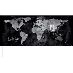 Sigel Glas Magnetboard LED Beleuchtung 130x55 cm Weltkarte Wand Magnet Tafel