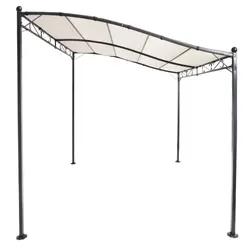 Lex Pavillon Gartenpavillon 2,5x3 m Anbaupavillon Terrasse Pergola Sonnenschutz PU creme : Creme