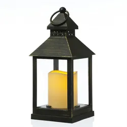 MARELIDA LED Laterne mit LED Kerze Windlicht flackernd H: 23cm schwarz