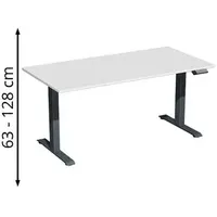 Geramöbel Schreibtisch Elevate Plus, elektrisch höhenverstellbar, HxBxT 630-1.280 x 1.600 x 800 mm, lichtgrau/anthrazit