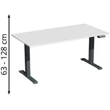 Geramöbel Schreibtisch Elevate Plus, elektrisch höhenverstellbar, HxBxT 630-1.280 x 1.600 x 800 mm, lichtgrau/anthrazit