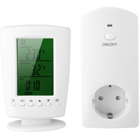 VBESTLIFE Wireless Thermostat Steckdose Digitaler Temperaturregler,Programmierbare Socket Haushalt Intelligent Temperature Control Socket(EU)