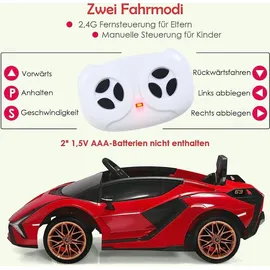 Costway Lamborghini Kinder Elektroauto 12V rot/gelb (COSTWAY)