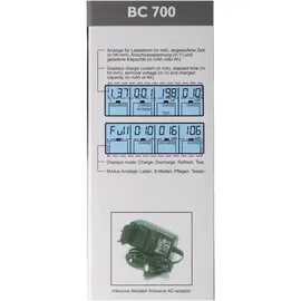 Technoline Schnell-Ladegerät BC 700 mit Entladefunktion und LCD-Display