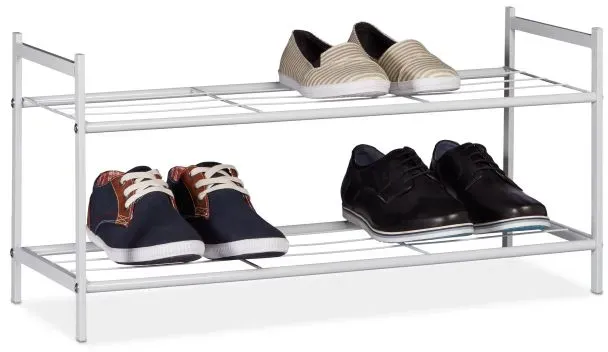 Relaxdays Schuhregal mit 2 Ebenen Weiß