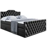 altdecor VILA-1-Z KING 160 x 200 cm H3/H4 Schwarz Hochglanz