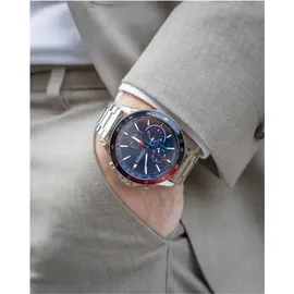 Tommy Hilfiger Multi Zifferblatt Quarz Armbanduhr Bank - Weiß/Silber/Dunkelblau