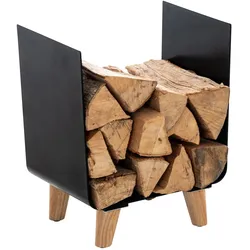 CLP Kaminholzständer Dahlen I Robuster Kaminholzständer Aus Metall I Holzlager Im Industrial Look I Stapelhilfe Für Brennholz