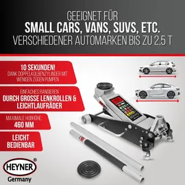 Heyner Rangierwagenheber Aluminium/Stahl 100–460 mm schwarz