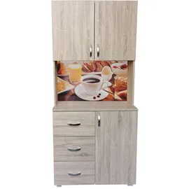 Hti-Living Küchenbuffet 3 Schubladen Blanca Bistro 80 x 180 x 40 cm BEIGE