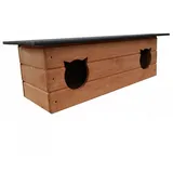 QLS Katzenhaus 110x40 cm Katzenhütte Doppelt draußen Outdoor Winterfest isoliert Holz 8581