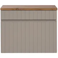 Lomadox Waschtisch Unterschrank 60 cm Kaschmir Waschtischplatte Eiche Nb.