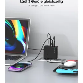 Xlayer Powercharger 140W mit 2x USB-C 1x USB-A GaN-Technologie