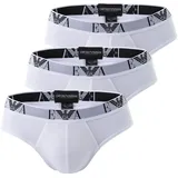 Emporio Armani Herren Slips 3 Einheiten - Briefs, Unterwäsche, Stretch Cotton weiß L