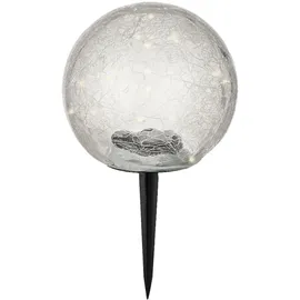Kaemingk Wegeleuchte Glas, Kunststoff 15 cm Solarzelle inkl. Dämmerungssensor weiß