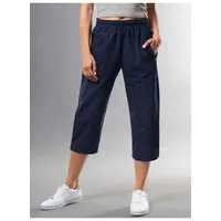 Jerseyhose TRIGEMA "TRIGEMA 3/4 Freizeithose aus Baumwolle", Damen, Gr. S, Normalgrößen, blau (navy), Web, 100% Baumwolle, Basic, Hosen Jerseyhose