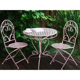 Beliani Gartentisch Ø 70 x 74 cm Rosa/Pink