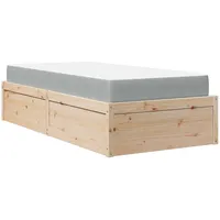 VidaXL Bett mit Matratze 90x200 cm Massivholz Kiefer –