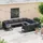 vidaXL Garten-Lounge-Set 11-tlg. schwarz Aluminium