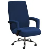 Bestenrose Bürostuhl Bezug Bürostuhlabdeckung für Die Sitzfläche Elastische Stuhlhussen mit Armlehne Hussen Bezüge Elastische Waschbar Stuhlhussen Set für Bürostuhl Computerstuhl (X-Large, Blau)