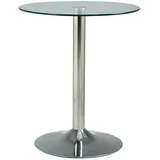 CLP Glastisch Ø 60 x 70 cm Klarglas/Weiß