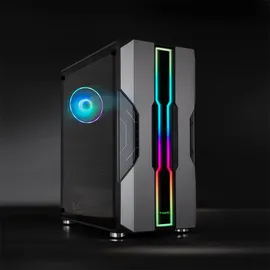 TooQ Gehäuse, Nightcity Nightcity Semitorre Gaming ARGB Midi Tower Schwarz, Silber