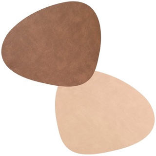 Lind DNA LindDNA Curve Tischset Leder, Braun/Sand, 37 x 44 cm