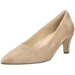 Pumps GABOR "Gabor Pumps Veloursleder", Damen, Gr. 41, sand, Veloursleder, Schuhe Pumps