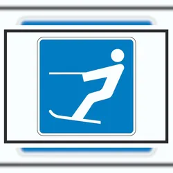 Wasserski fahren erlaubt Symbol A4 (210x297mm)