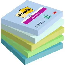 Post-it Post-it® Super Sticky Boost Haftnotizen extrastark farbsortiert, 5 Blöcke