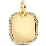 Pandora Gravierbarer Quadratischer Anhänger Gold 364009C01