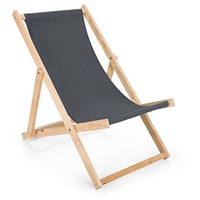 Holz Sonnenliege Strandliege Liegestuhl aus Holz Gartenliege 2 Stück (grau)