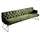 KAWOLA Sitzbank CHARME Velvet Oliv 206 x 85 x 68 cm
